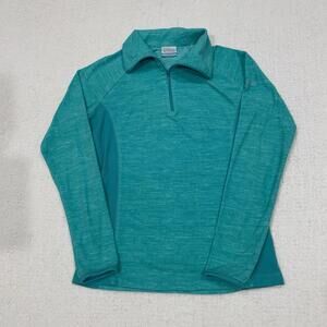 Columbia 1/4 Zip Thin Turtleneck Fleece Womens Size XS - Teal